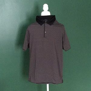 Walter Hagen Gray and black striped golf shirt